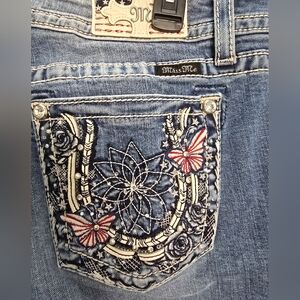 Miss Me Skinny Jeans Tag 33 x 30  ~ Actual 36.5 x 29  Fire Pocket Design!